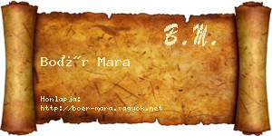Boér Mara névjegykártya